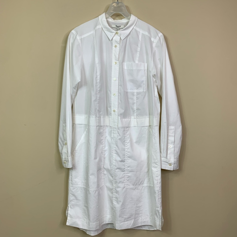 Madewell Shirt Dress White Long Sleeves Button